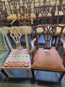2 X Arthur Brett Classic Mahogany Mid 18th Century Style Upholstered Dining Chairs With Restrained