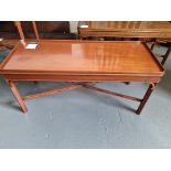 Arthur Brett Mahogany Coffee Table In X Antique Finish Chippendale-Style Mahogany Cut-Corner