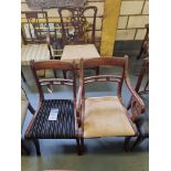 2 X Arthur Brett Regency-Style Mahogany Dining Chairs Upholstered On Sabre Legs With Drop In Seat,