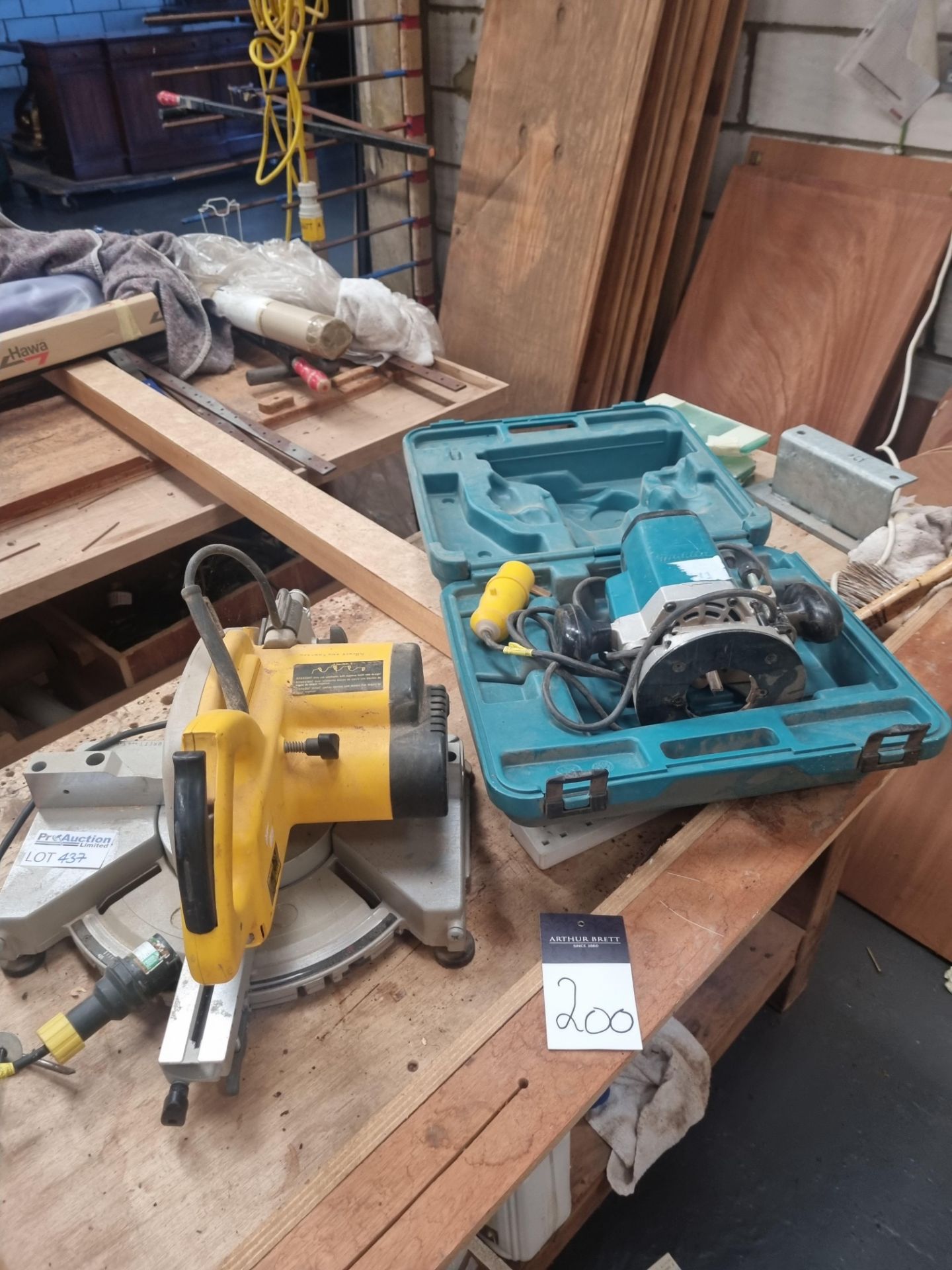 2 X Hand Tools Comprising Of; DEWALT DW700-L X MITRE Saw Type 1 & Makita Plunge Router 3612 X 110V - Image 2 of 3