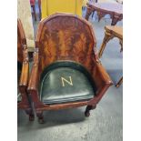 2 X Arthur Brett Napoleon Campaign Chair In Bespoke Leather Height 100cm Width 67cm Seat Depth 47cm