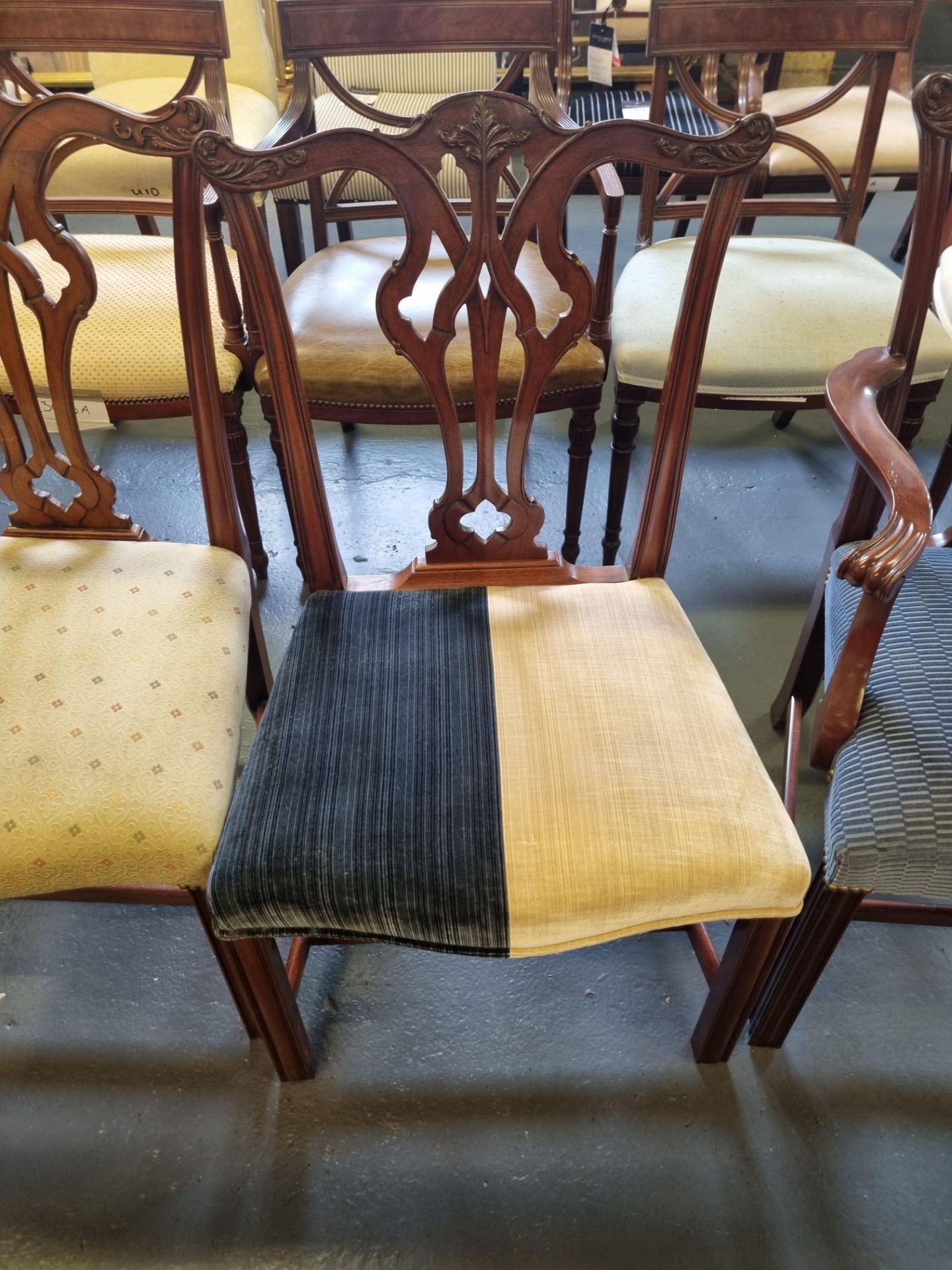 6 X Arthur Brett Georgian-Style Dining Chairs With Bespoke Upholstered Seat Beautifully Proportioned - Bild 5 aus 6