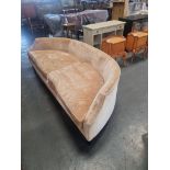 Demi Lume Style 3 Seater Sofa In Champagne Colour Plush Velvet Height 68cm Width 250cm Depth 80cm