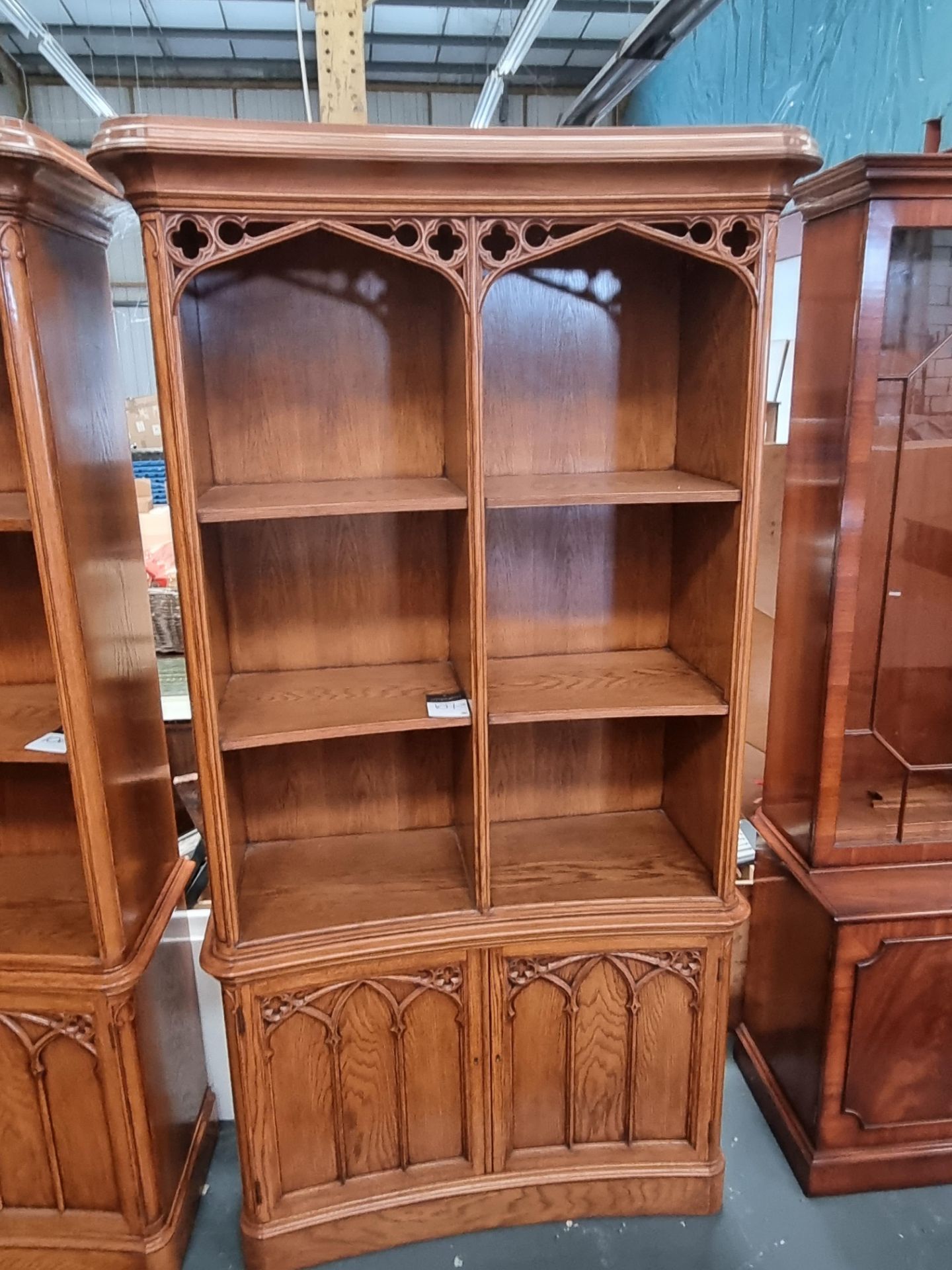 Arthur Brett Gothic Open Bookcase Height 213cm Width 115cm Depth 48cm - Image 2 of 2