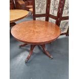 Arthur Brett Mahogany Circular Dining Table On One Pedestal With Five Legs On Brass Claw Feet With