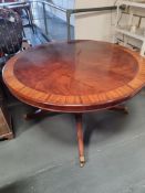 Arthur Brett Mahogany Circular Dining Table With Fi X Ed Top Height 74cm Diameter 135cm