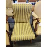 Arthur Brett Mahogany Dining Side Chair With Green/Gold Striped Upholstered Seat And Back Height