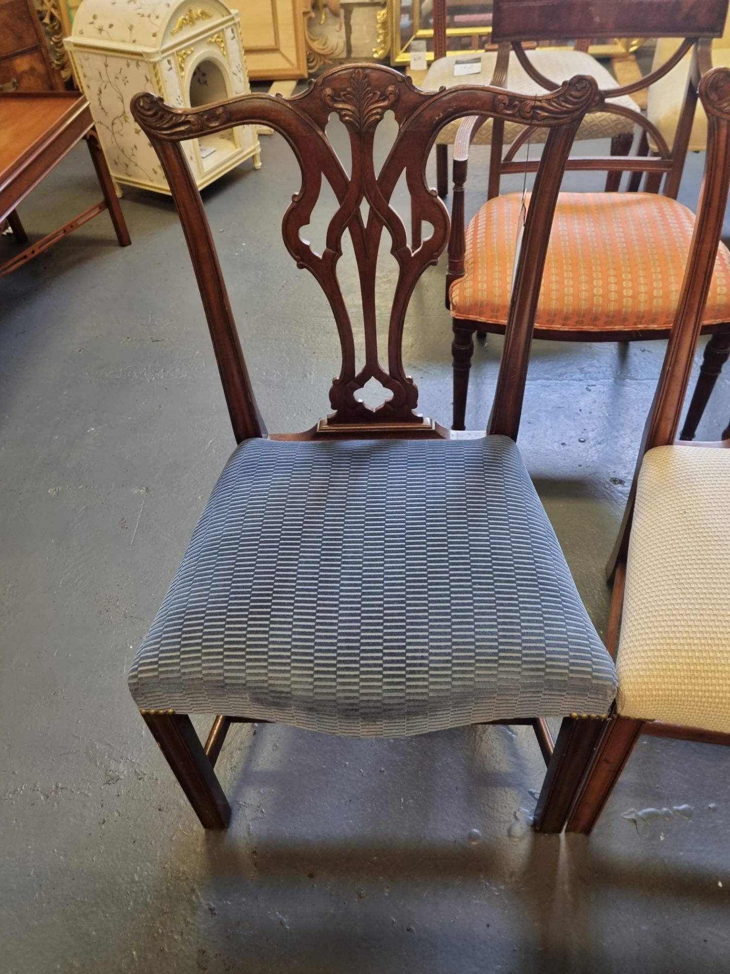 6 X Arthur Brett Georgian-Style Dining Chairs With Bespoke Upholstered Seat Beautifully Proportioned - Bild 2 aus 6