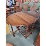 Arthur Brett Mahogany Drop Leaf Table With Barley Twist Legs 40cm Wide 84cm Length 84cm Height E X