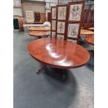 Arthur Brett Circular E X Tending Mahogany Dining Table On One Pedestal With Five Legs On Brass Claw