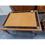 Arthur Brett Burr Maple Coffee Table With Tapered Legs Height 45cm Width 105cm Depth 76cm