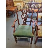 7 X Mid-Georgian Style Mahogany Dining Chair With Subtly Carved Detail And With Upholstered Seat