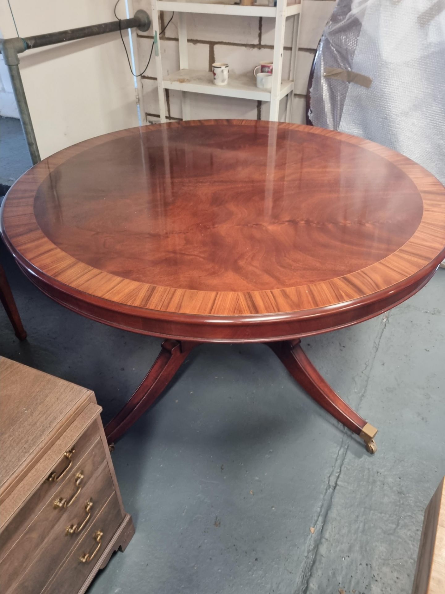 Arthur Brett Mahogany Circular Dining Table With Fi X Ed Top Height 74cm Diameter 135cm - Image 2 of 3