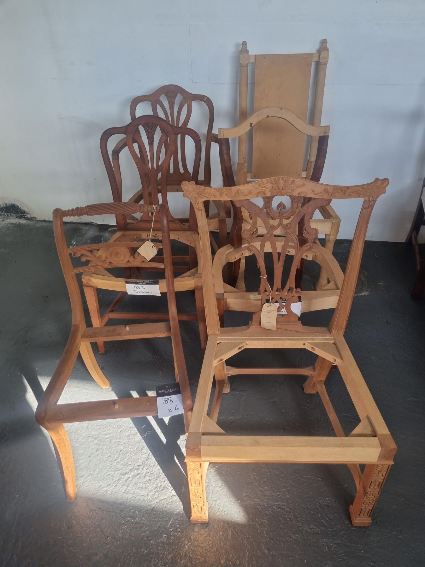 6 X Assortment Of Arthur Brett Chairs Frames