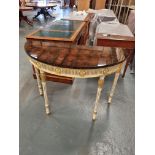 Arthur Brett George III Style Parcel Gilt Console Table With Demi-Lune Top Is Veneered In Fine Maple