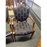 4 X Arthur Brett Upholstered Shield Back Chairs In Assorted Bespoke Upholstery The Shield Back Shape