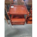 Arthur Brett Mahogany Two Tier End Table With Two Drawers, Modelled From The Lower Section Of A
