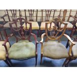 2 X Arthur Brett Adam-Style Mahogany Upholstered Open Arm Chairs, An Elegant Chair With A Back