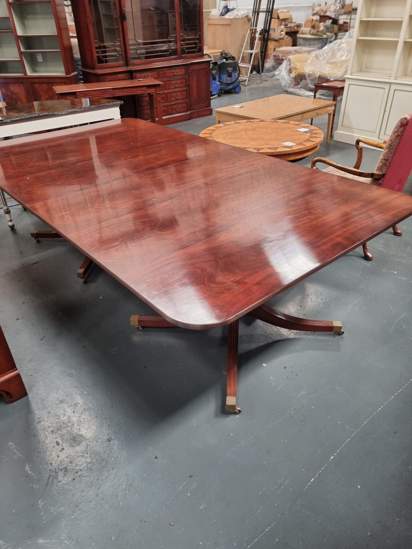 Arthur Brett Special Cuban Mahogany Two Pedestal One Leaf Dining Table Height 75cm Width 309cm Depth - Bild 3 aus 3