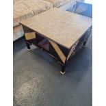 Eggshell Topped Mahogany Coffee Table With Drawers And Slide Outs Cm Width Cm Depth Cm