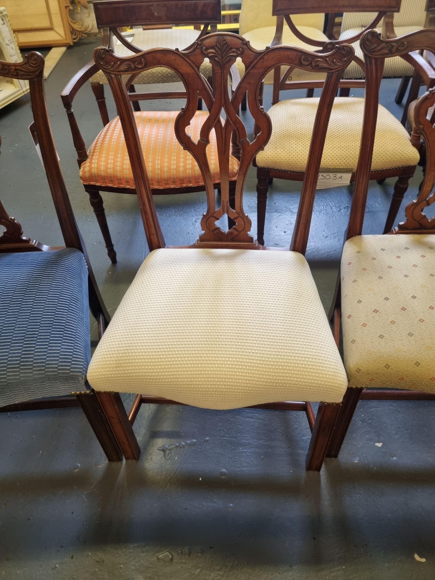 6 X Arthur Brett Georgian-Style Dining Chairs With Bespoke Upholstered Seat Beautifully Proportioned - Bild 3 aus 6