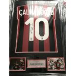 Hakan Ã‡alhanoÄŸlu Signed And Framed Ac Milan Shirt Complete With Certificate Of Authenticity