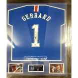 Steven Gerrard Signed And Framed Rangers Number 1 Shirt Complete With Certificate Of Authenticity