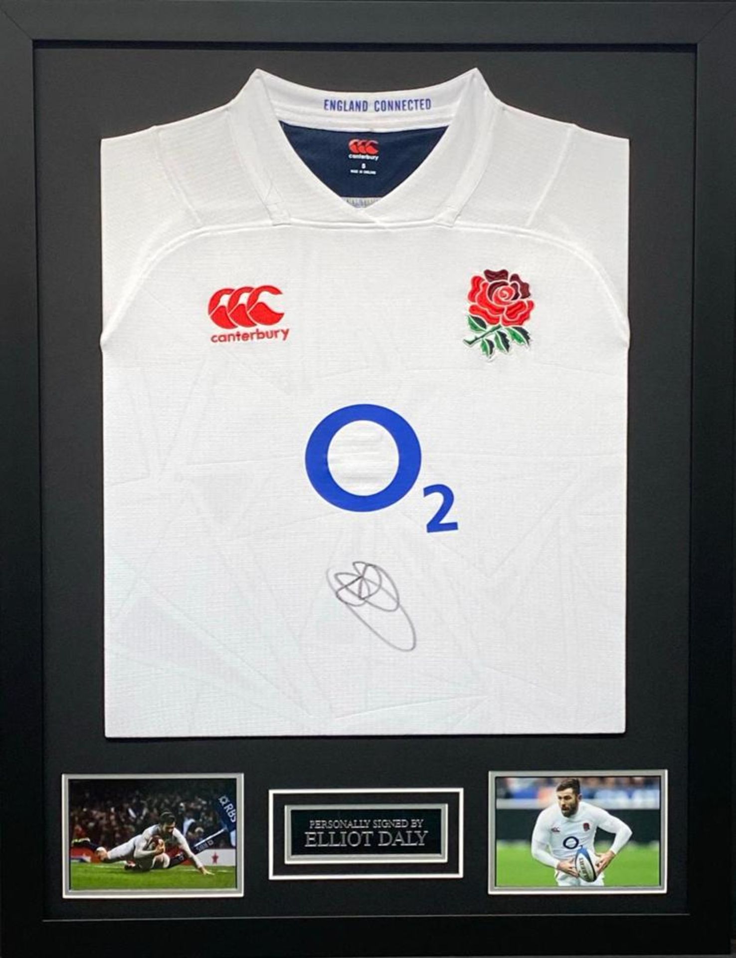 Elliot Daly Signed And Framed England Rugby Shirt Complete With Certificate Of Authenticity