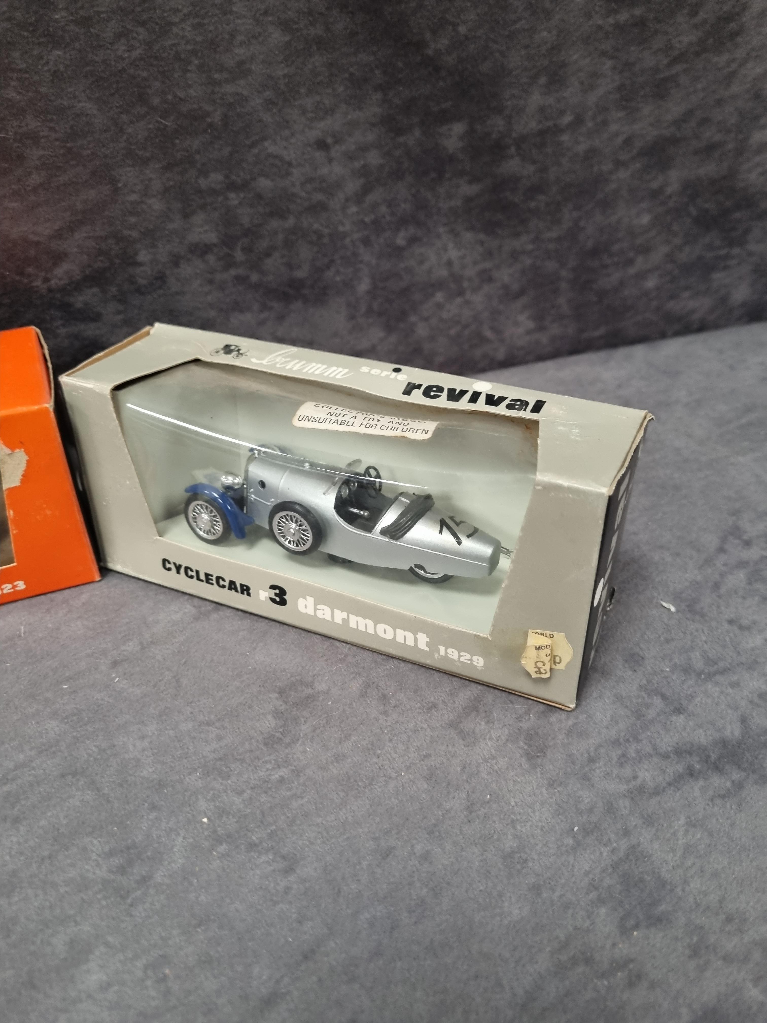 3x Brumm revival cyclecar diecast vehicles 2x #r2 Morgan 1923 * 1x #r3 Darmont 1929 in boxes - Image 3 of 4