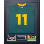 Bryan Habana Signed And Framed South Africa Shirt Complete With Certificate Of Authenticity