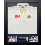 Steve Waugh Signed And Framed Australia Cricket Jersey Complete With Certificate Of Authenticity