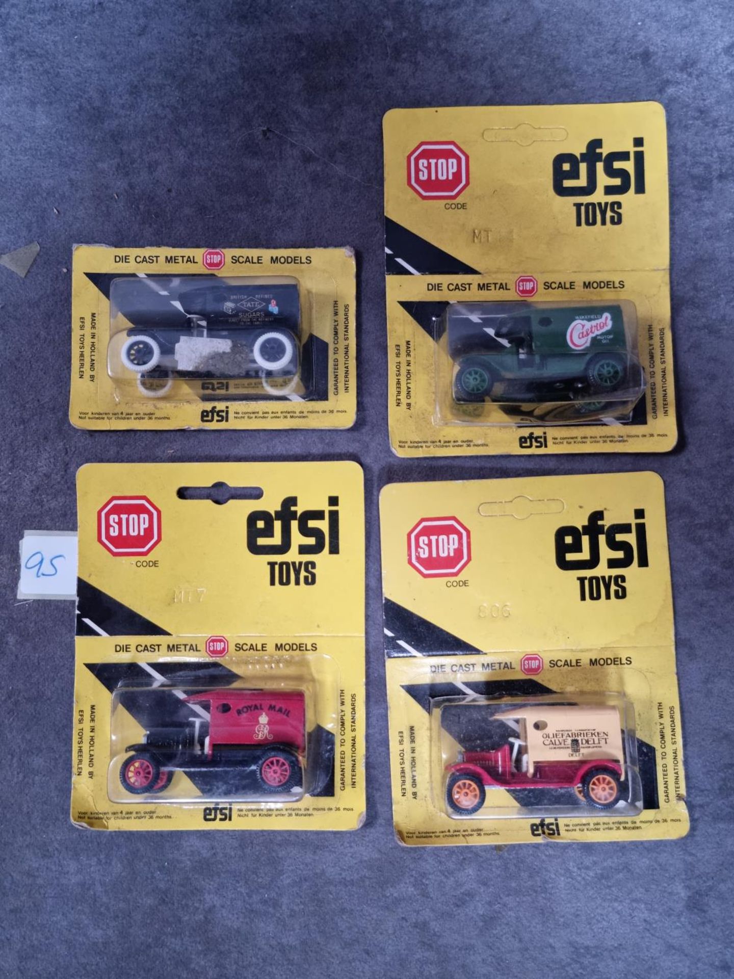 EFSI (Holland) Diecast Metal Models Set Of 4 x Comprising #MT7 1/64 T FORD 1919 ROYAL MAIL # 806