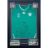 Ireland Framed Multi Signed World Cup 2019 Shirt Complete With Certificate Of Authenticity