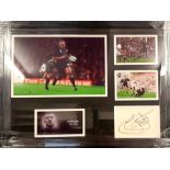 Jonah Lomu Signed And Framed All Blacks Display Complete With Certificate Of Authenticity