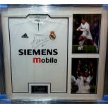 Luis Figo Signed And Framed Real Madrid Shirt Complete With Certificate Of Authenticity Aftal