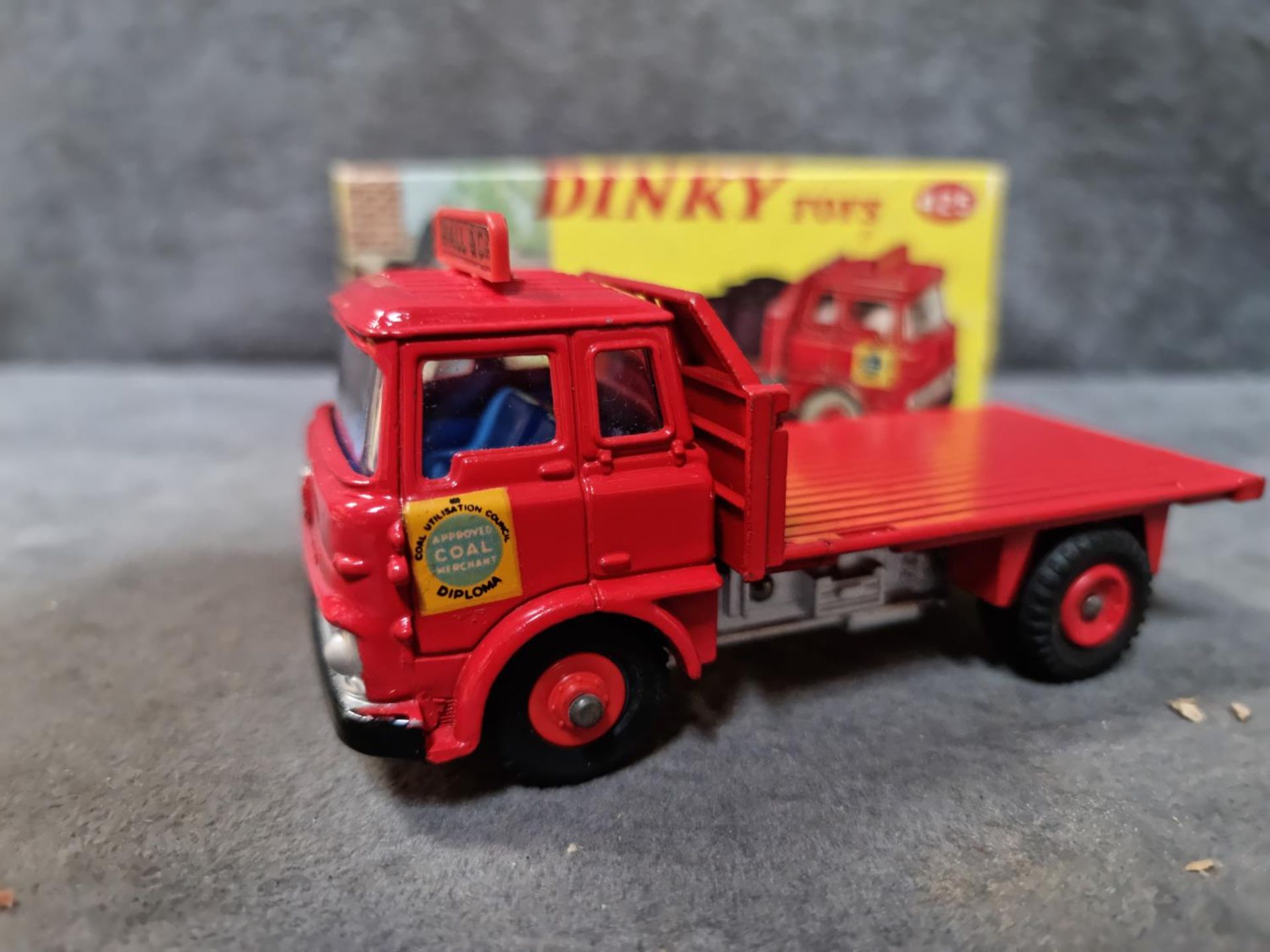 Dinky #425 Bedford TK Coal Wagon Red - Plastic Wheels. Comes With 6 Sacks Of Coal And Scales Mint