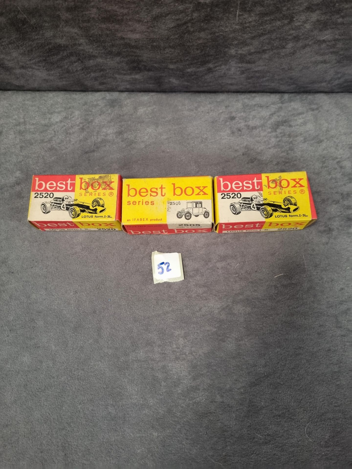 3x boxed Best Box diecast vehicles, comprising of; 2x#2520 Lotus Form I-3L & # 2505 T-Ford 1919 - Bild 5 aus 5