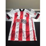 Sheffield United Multi Signed Home Shirt Complete With Certificate Of Authenticity