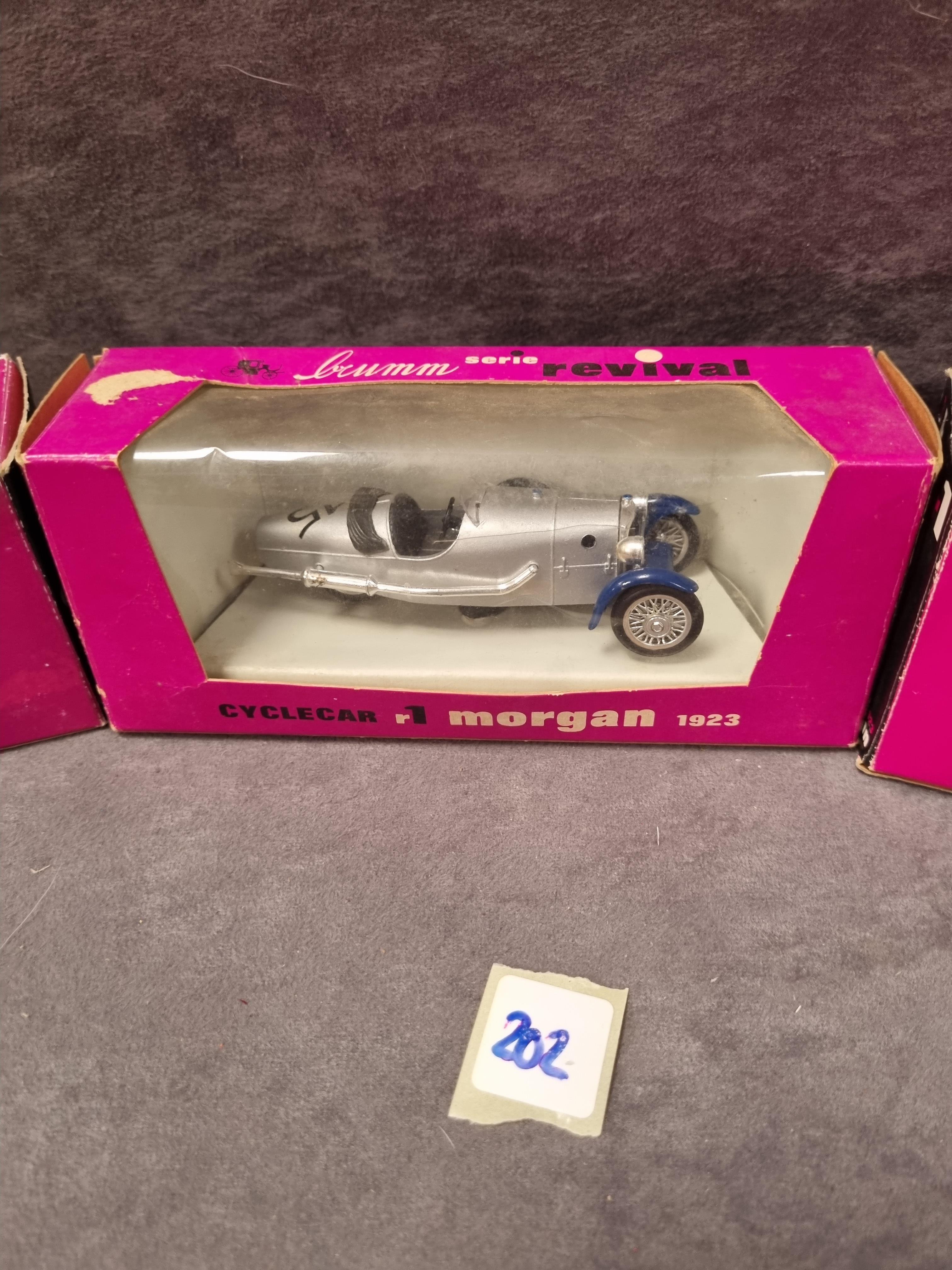 3x Brumm revival cyclecar diecast vehicles#r1 Morgan 1923 in boxes - Image 4 of 4