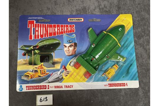 Matchbox Thunderbirds #TB-002 Virgil Tracy's Thunderbird 2 With Thunderbird  | Barnebys