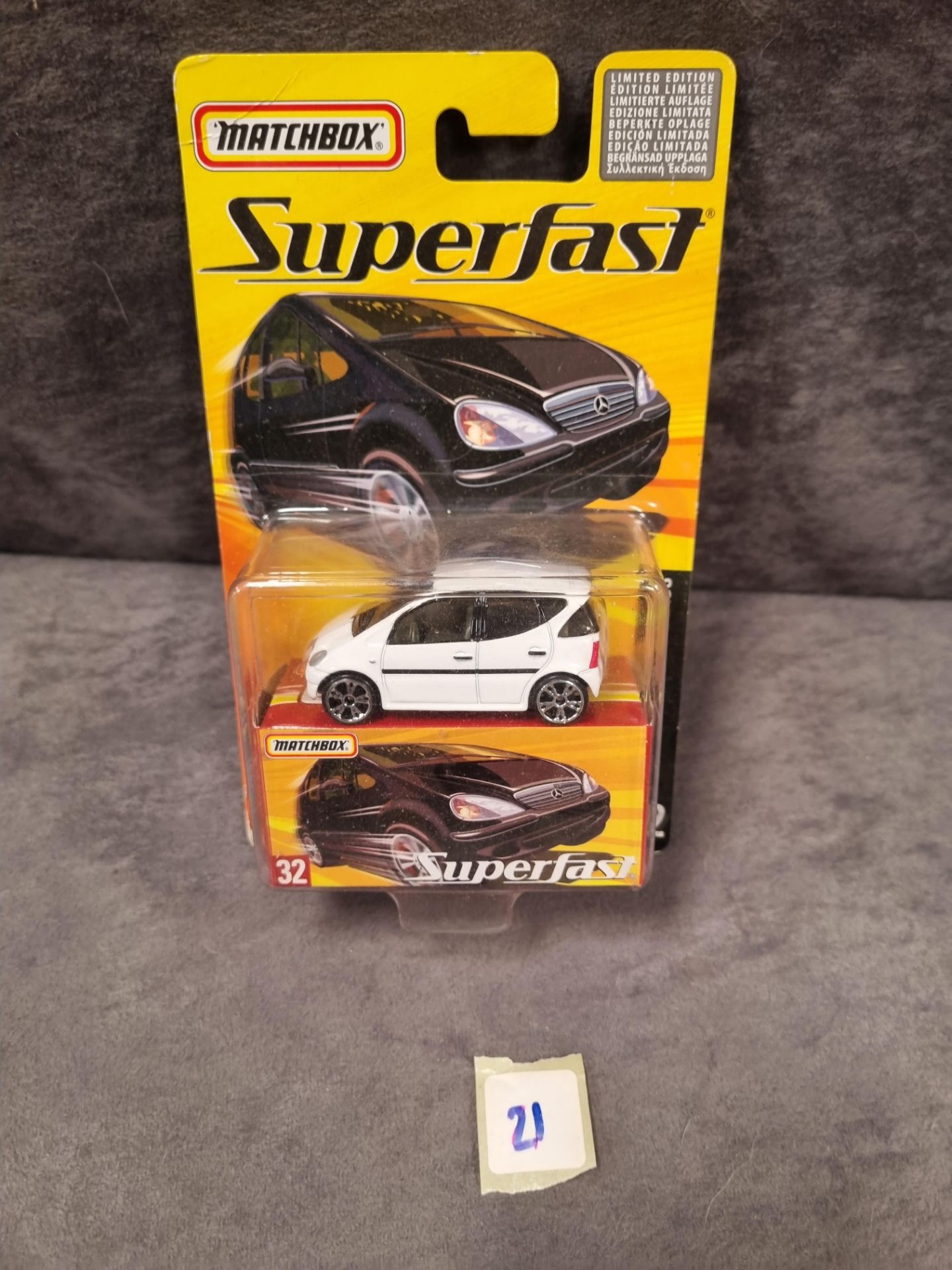 Matchbox Superfast diecast #32 Mercedes Benz A Class with box in unopened bubble card