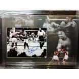 Larry Holmes Framed And Signed Boxing Display Complete With Certificate Of Authenticity
