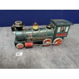Vintage Battery Operated Train Engine Collectible Made In Japan Toy Fine Printed Lithograph This