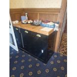Wooden Lacquer Base With Pine Top Three Drawer Two Door Dumb Waiter Commplete With Brass Handles W
