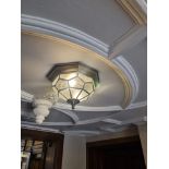 Beatrice Brass Flush Ceiling Light With Frosted Glass W200mm Drop 300mm