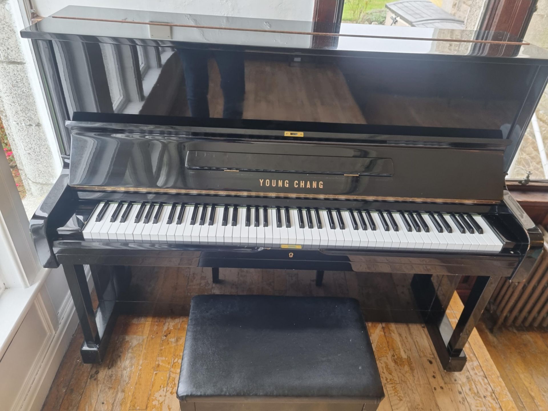 Young Chang Akki Co. Korea Model U-1 Upright Strung Piano In Black Laquer Complete With Piano - Image 9 of 9