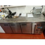 Polar Stainless Steel 3 Door Undercounter Bench Chiller W 1800mm D 700mm H 850mm