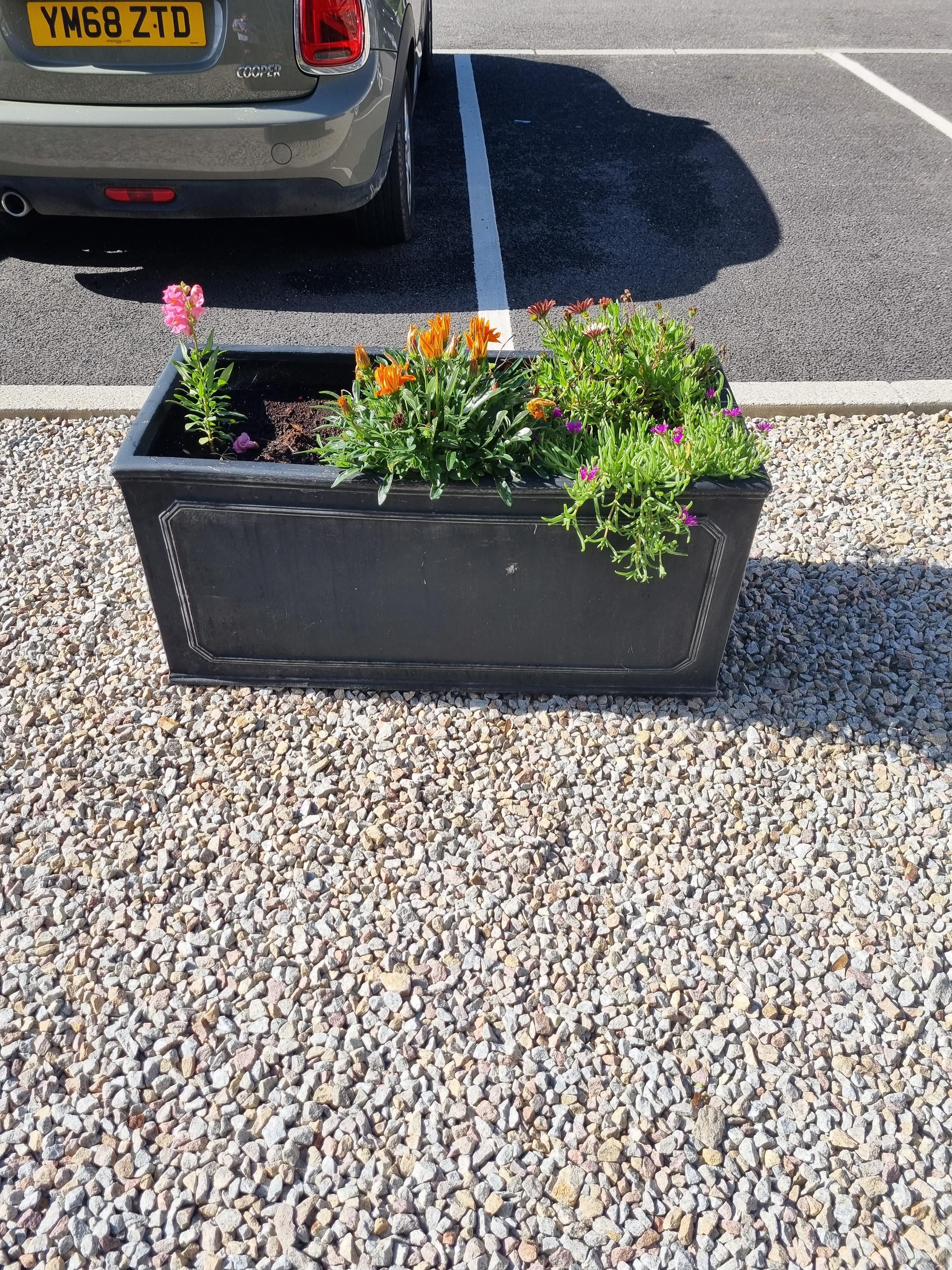 A Pair Of Black Planters 1000mm x 450mm x 450mm