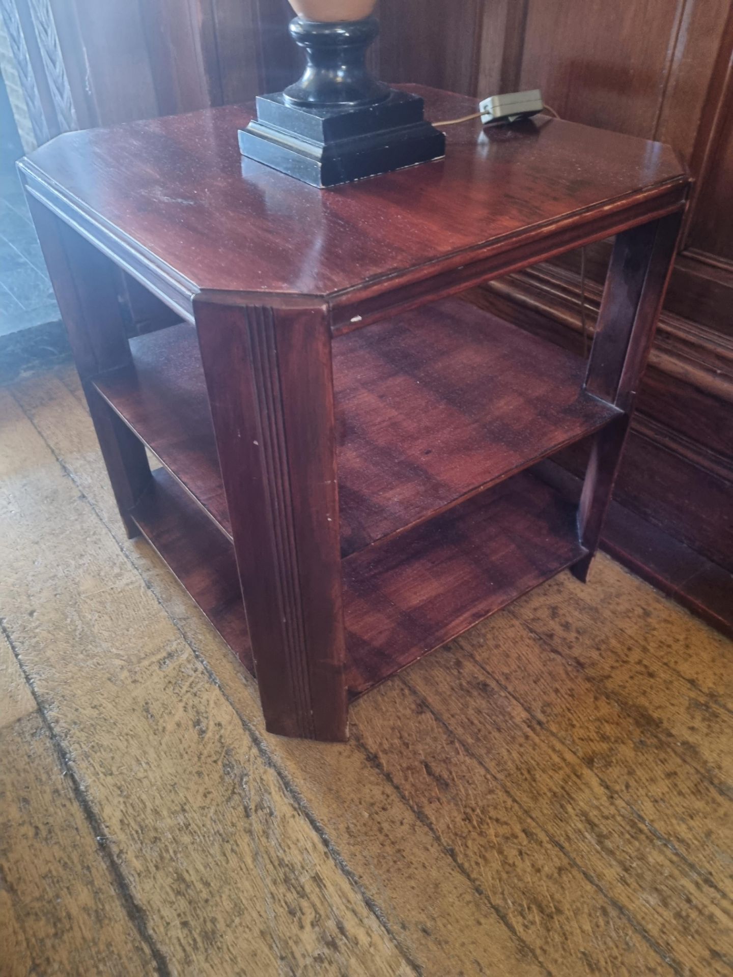 Mahogany Three Tier Side Table W 500mmD 500mm H 520mm - Image 2 of 3