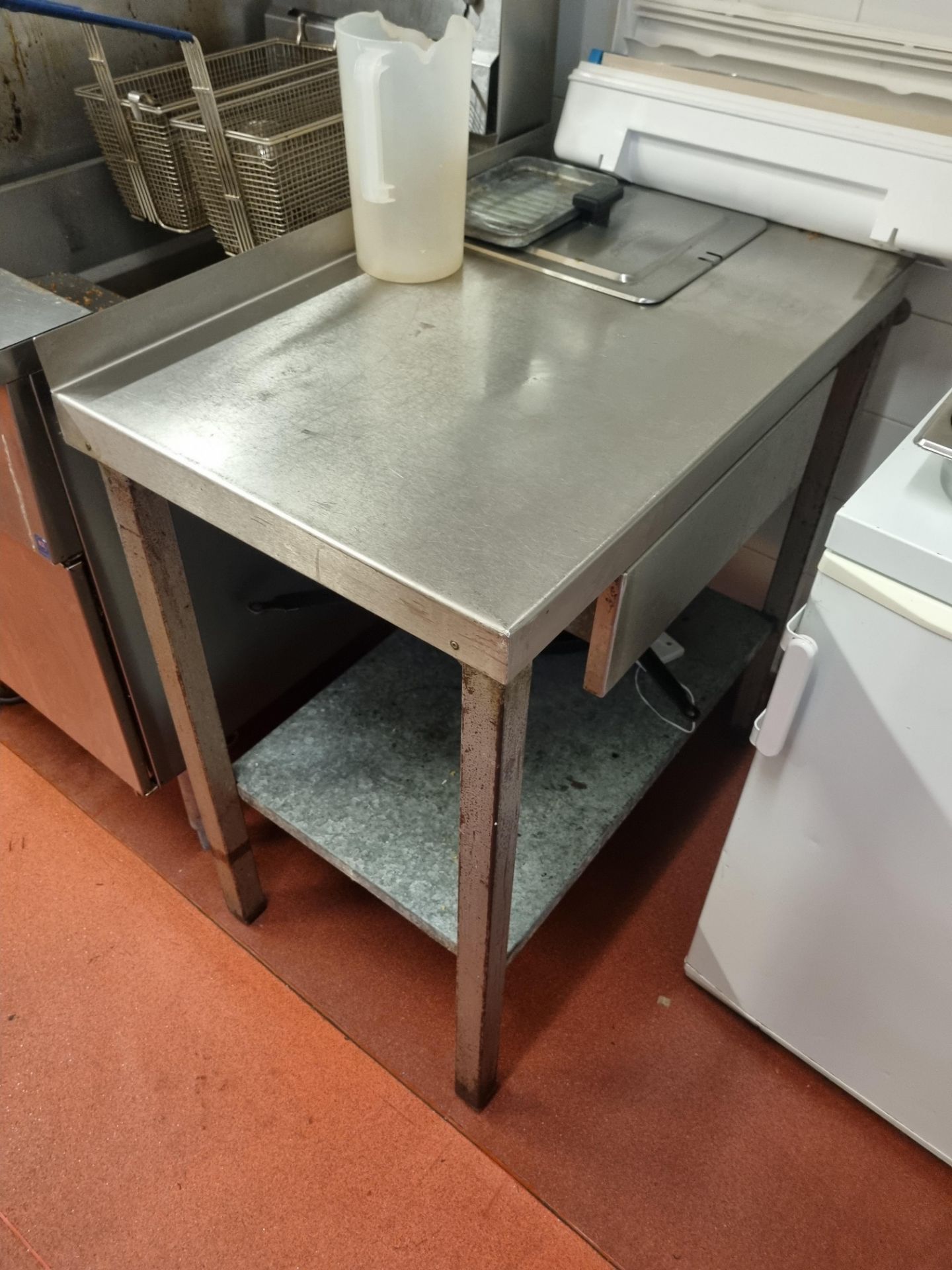 Stainless Steel Topped Table With Drawer, Backsplash and Undershelf W 820mmD 500mm H 860mm - Image 2 of 2